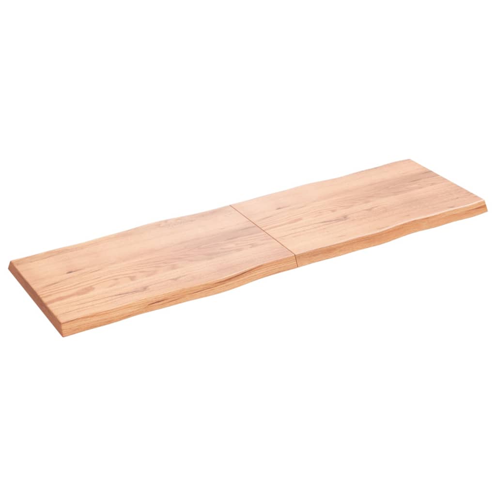 vidaXL Tablero mesa madera tratada borde natural marrón 200x60x(2-6)cm