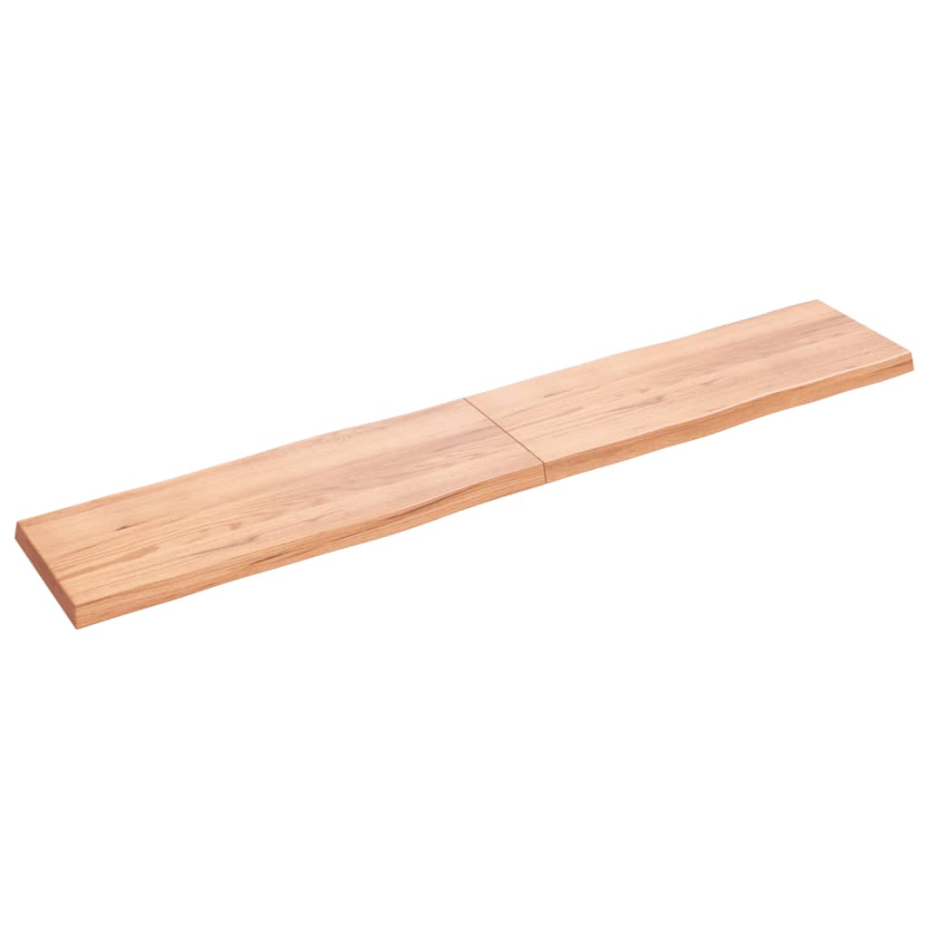 vidaXL Tablero mesa madera tratada borde natural marrón 220x40x(2-6)cm