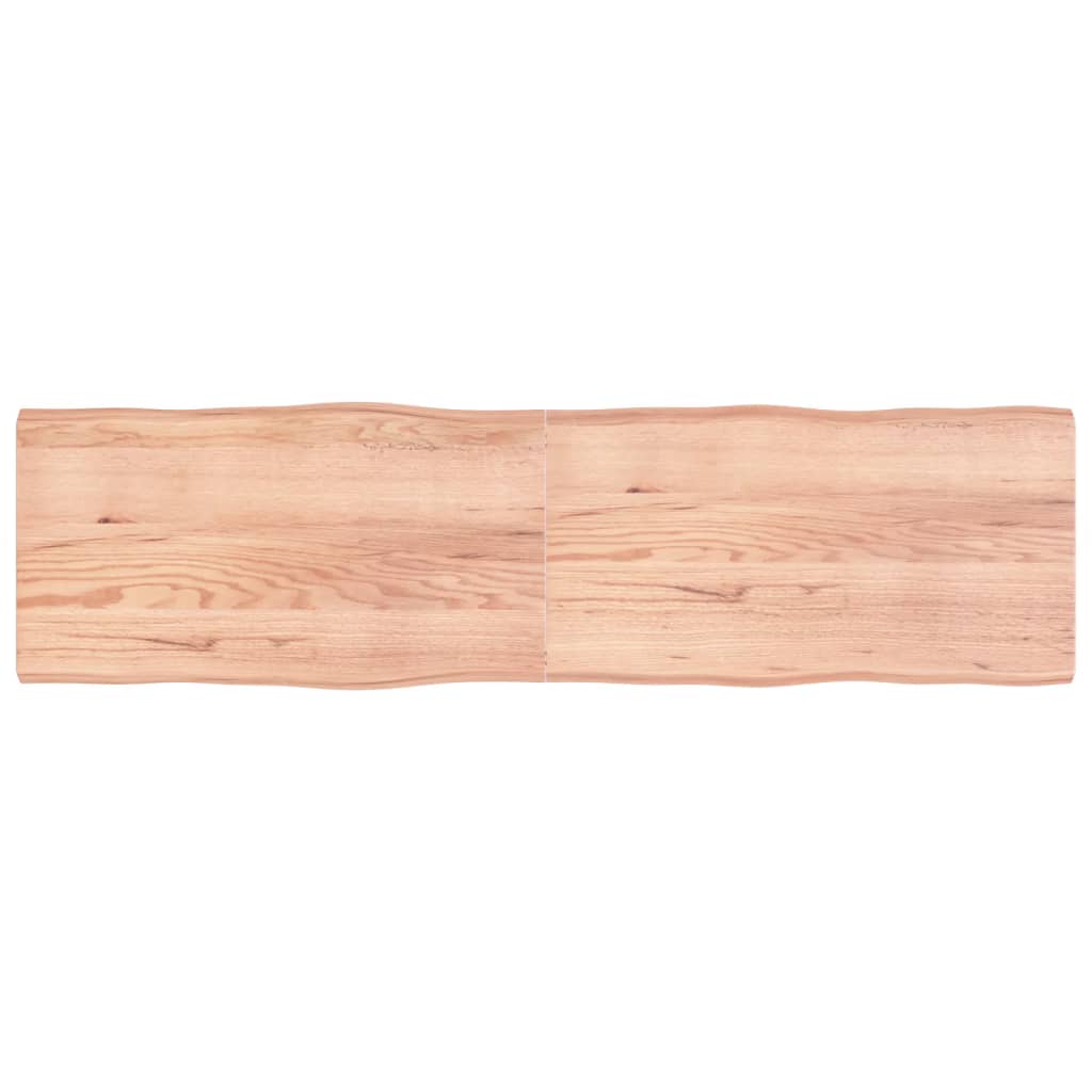 vidaXL Tablero mesa madera tratada borde natural marrón 220x60x(2-6)cm