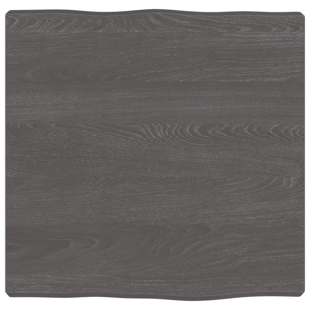 vidaXL Tablero mesa madera tratada borde vivo marrón 40x40x(2-4) cm