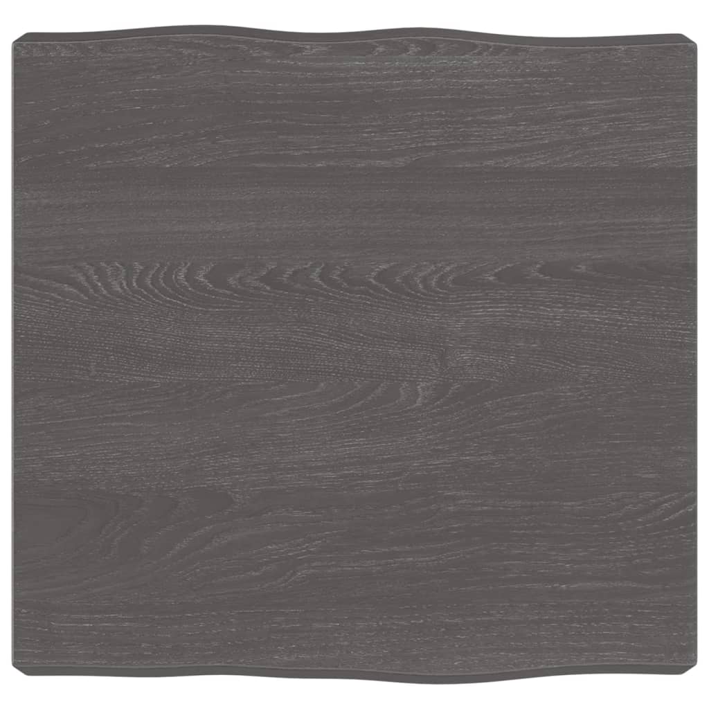 vidaXL Tablero mesa madera tratada borde vivo marrón 40x40x(2-6) cm