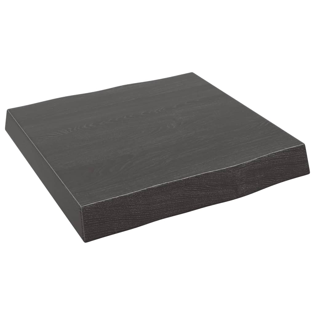 vidaXL Tablero mesa madera tratada borde vivo marrón 40x40x(2-6) cm