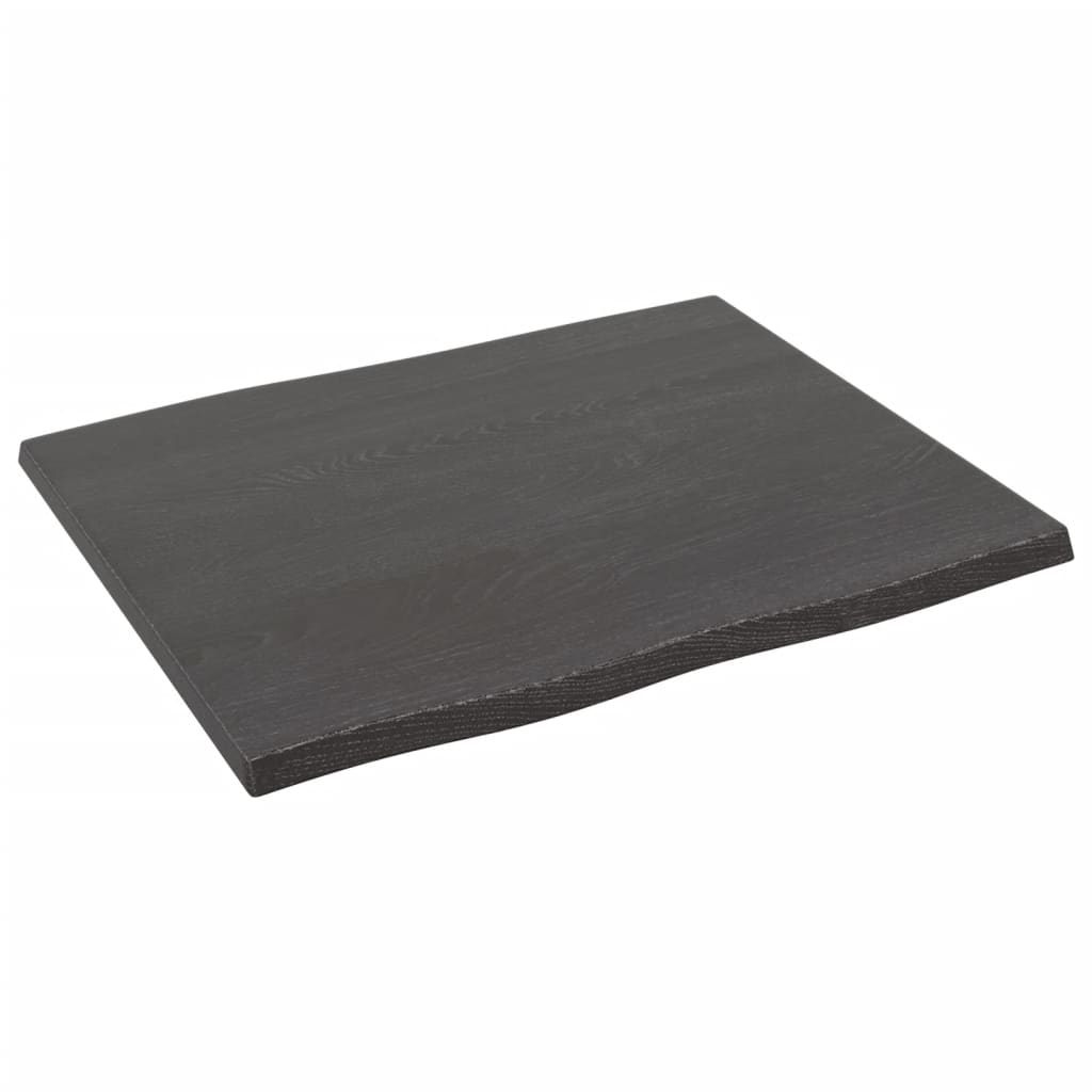 vidaXL Tablero mesa madera tratada roble borde vivo marrón 60x50x2 cm