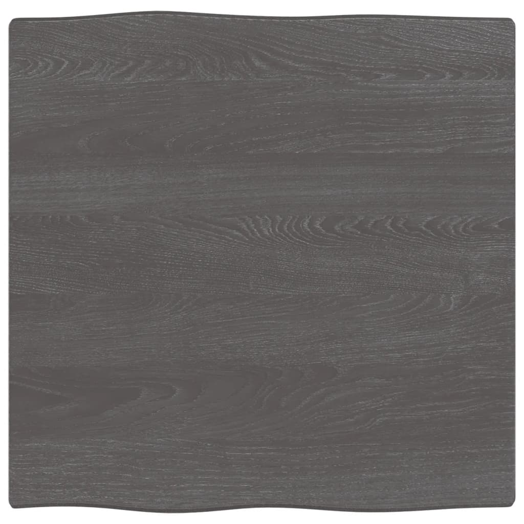 vidaXL Tablero mesa madera tratada roble borde vivo marrón 60x60x2 cm