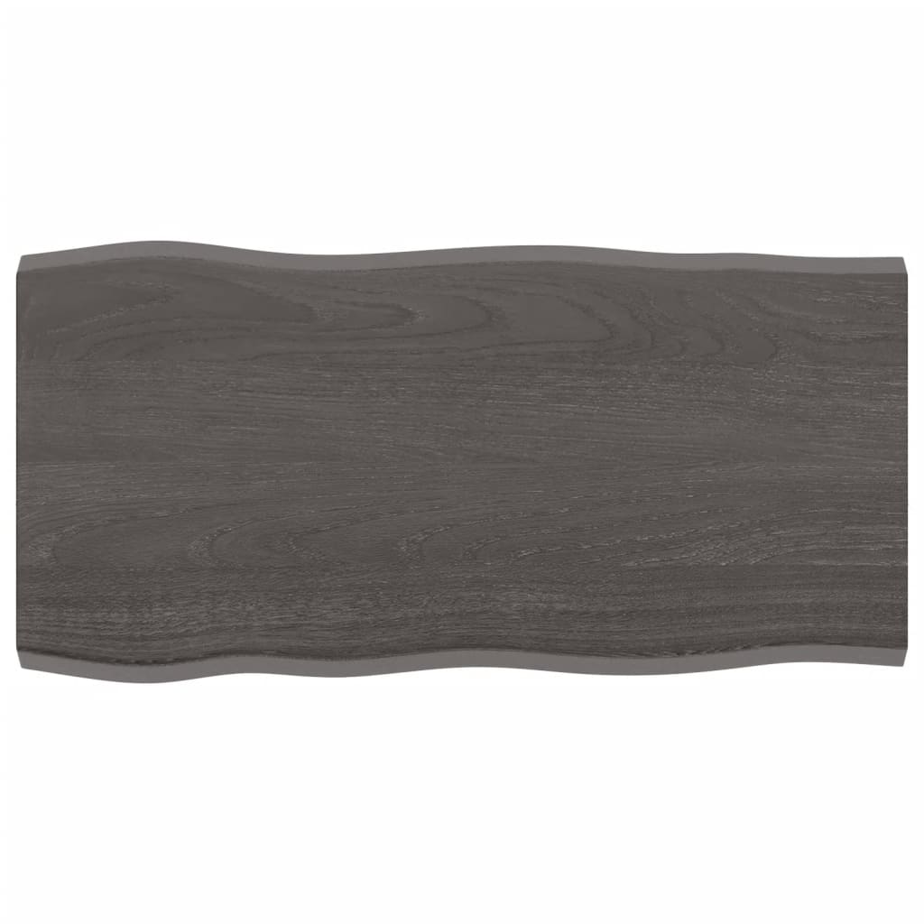 vidaXL Tablero mesa madera tratada roble borde vivo marrón 80x40x2 cm