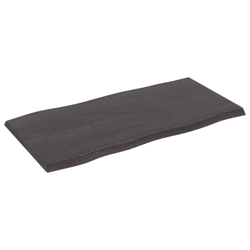 vidaXL Tablero mesa madera tratada roble borde vivo marrón 80x40x2 cm