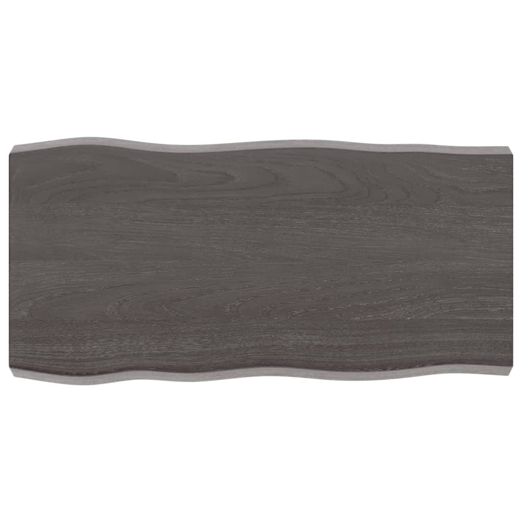 vidaXL Tablero mesa madera tratada borde vivo marrón 80x40x(2-6) cm