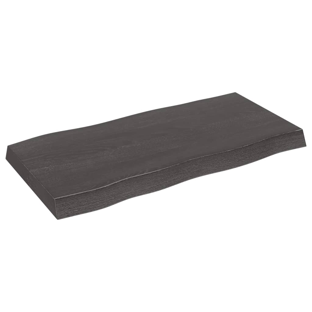 vidaXL Tablero mesa madera tratada borde vivo marrón 80x40x(2-6) cm