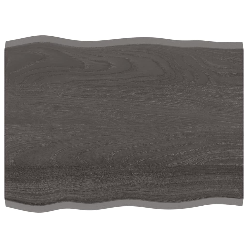 vidaXL Tablero mesa madera tratada roble borde vivo marrón 80x60x2 cm