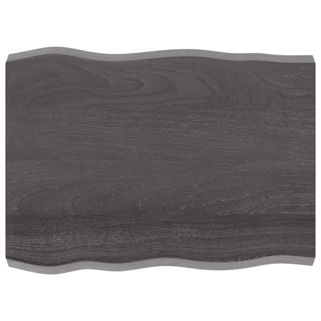 vidaXL Tablero mesa madera tratada borde vivo marrón 80x60x(2-6) cm