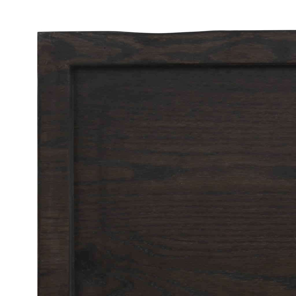 vidaXL Tablero mesa madera tratada borde vivo marrón 80x60x(2-6) cm