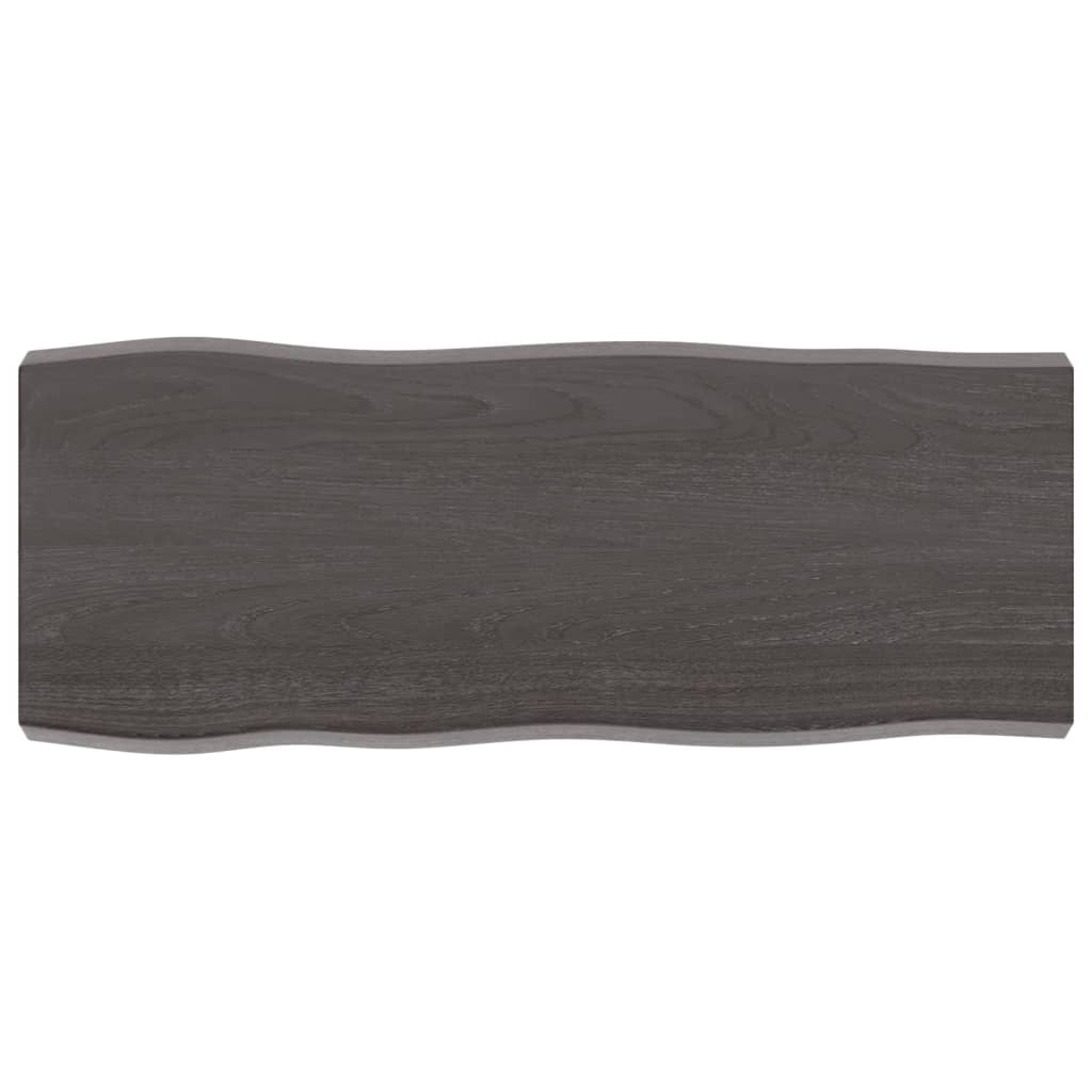 vidaXL Tablero mesa madera tratada borde vivo marrón 100x40x(2-6) cm