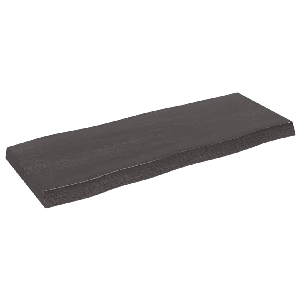 vidaXL Tablero mesa madera tratada borde vivo marrón 100x40x(2-6) cm