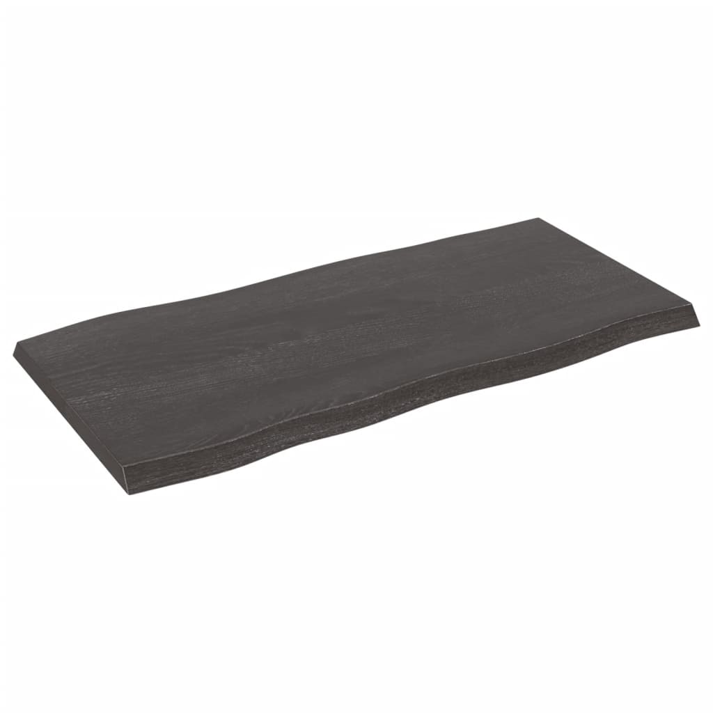 vidaXL Tablero mesa madera tratada borde vivo marrón 100x50x(2-4) cm