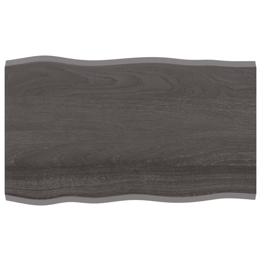 vidaXL Tablero mesa madera tratada roble borde vivo marrón 100x60x2 cm