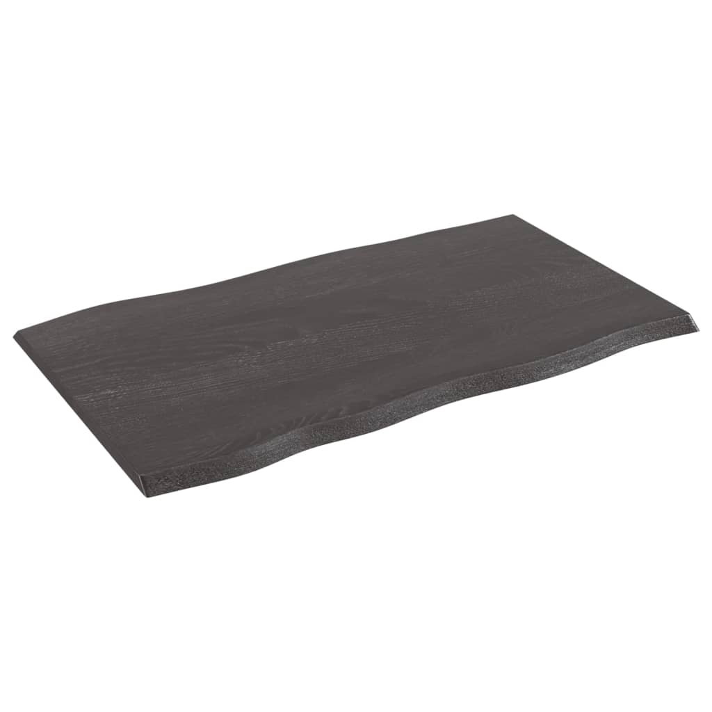 vidaXL Tablero mesa madera tratada roble borde vivo marrón 100x60x2 cm