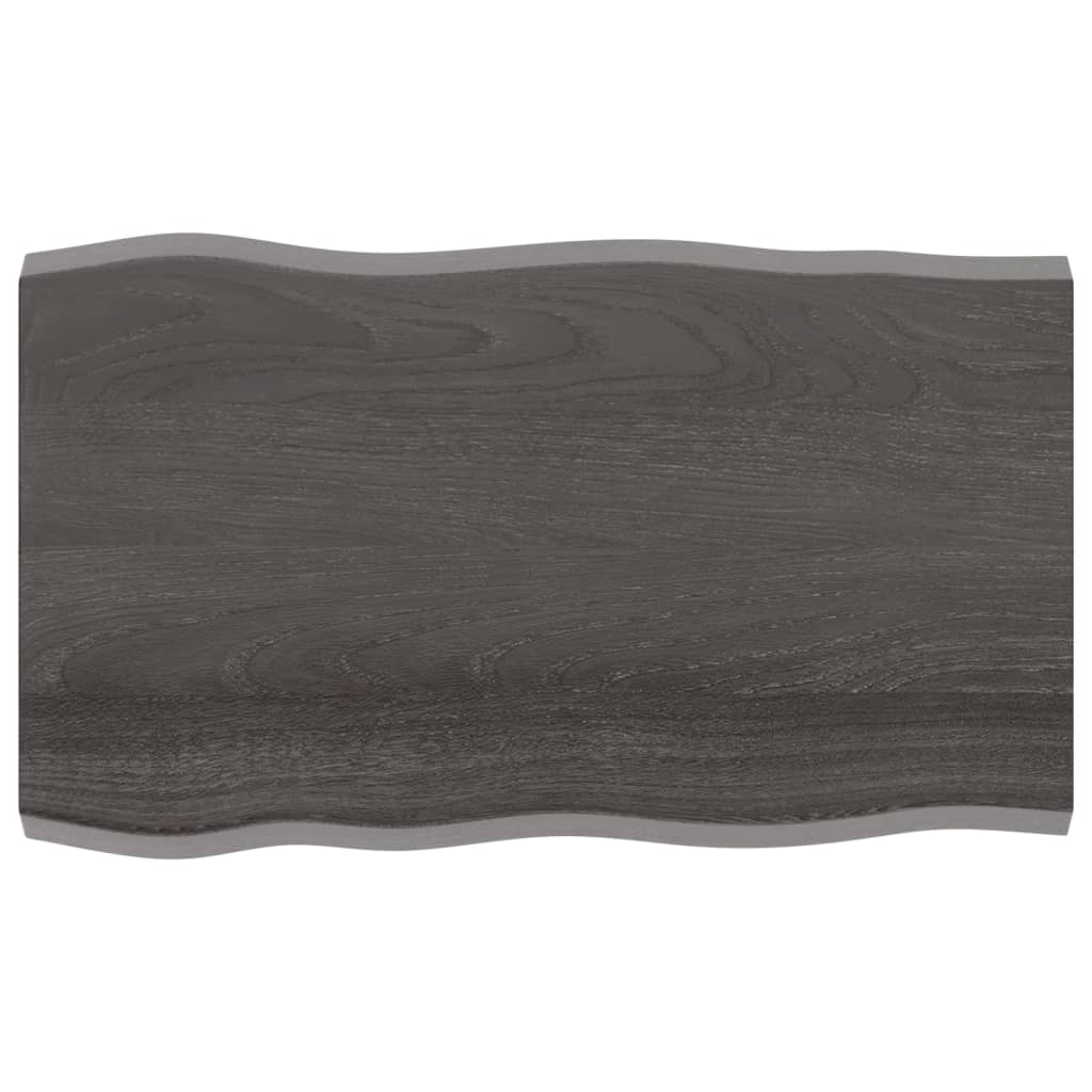 vidaXL Tablero mesa madera tratada borde vivo marrón 100x60x(2-4) cm