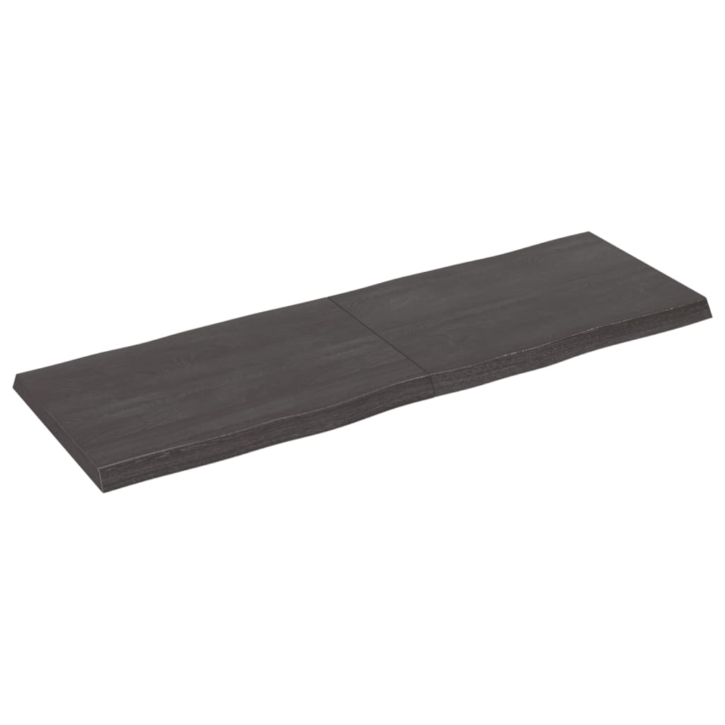 vidaXL Tablero mesa madera tratada borde vivo marrón 120x40x(2-4) cm