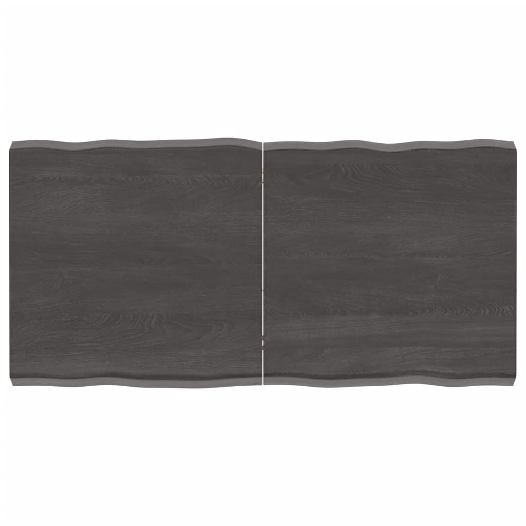 vidaXL Tablero mesa madera tratada borde vivo marrón 120x60x(2-6) cm