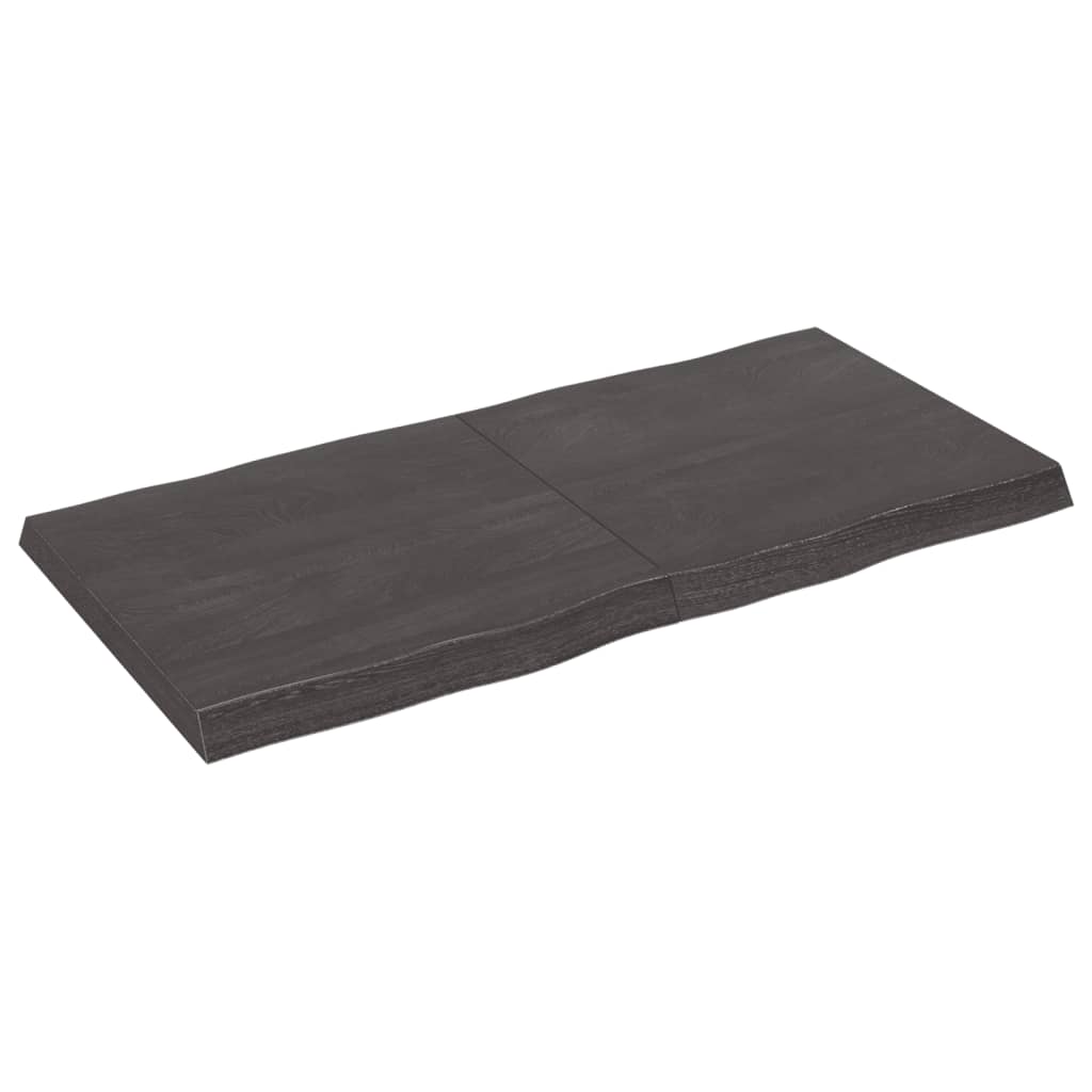 vidaXL Tablero mesa madera tratada borde vivo marrón 120x60x(2-6) cm