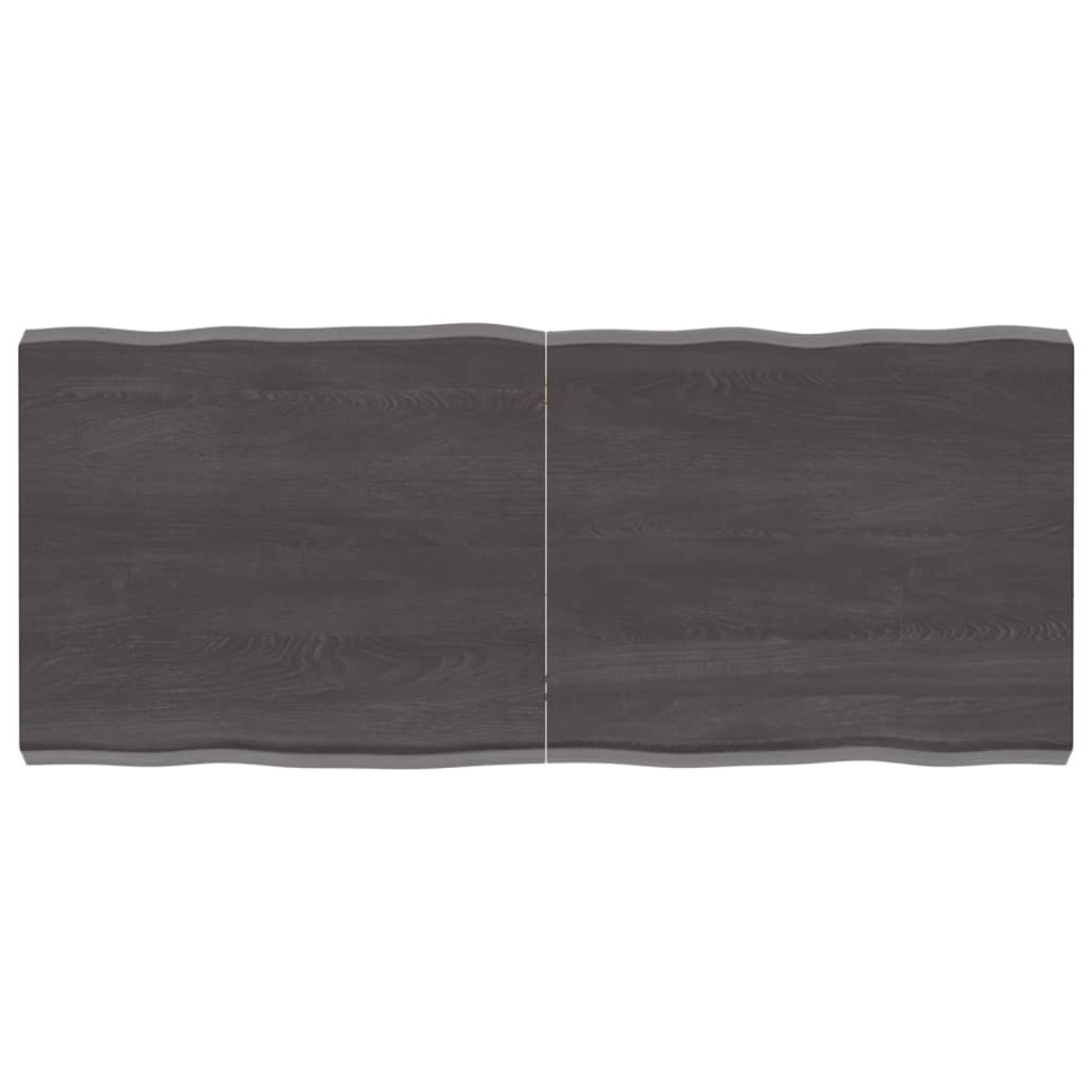 vidaXL Tablero mesa madera tratada borde vivo marrón 140x60x(2-6) cm