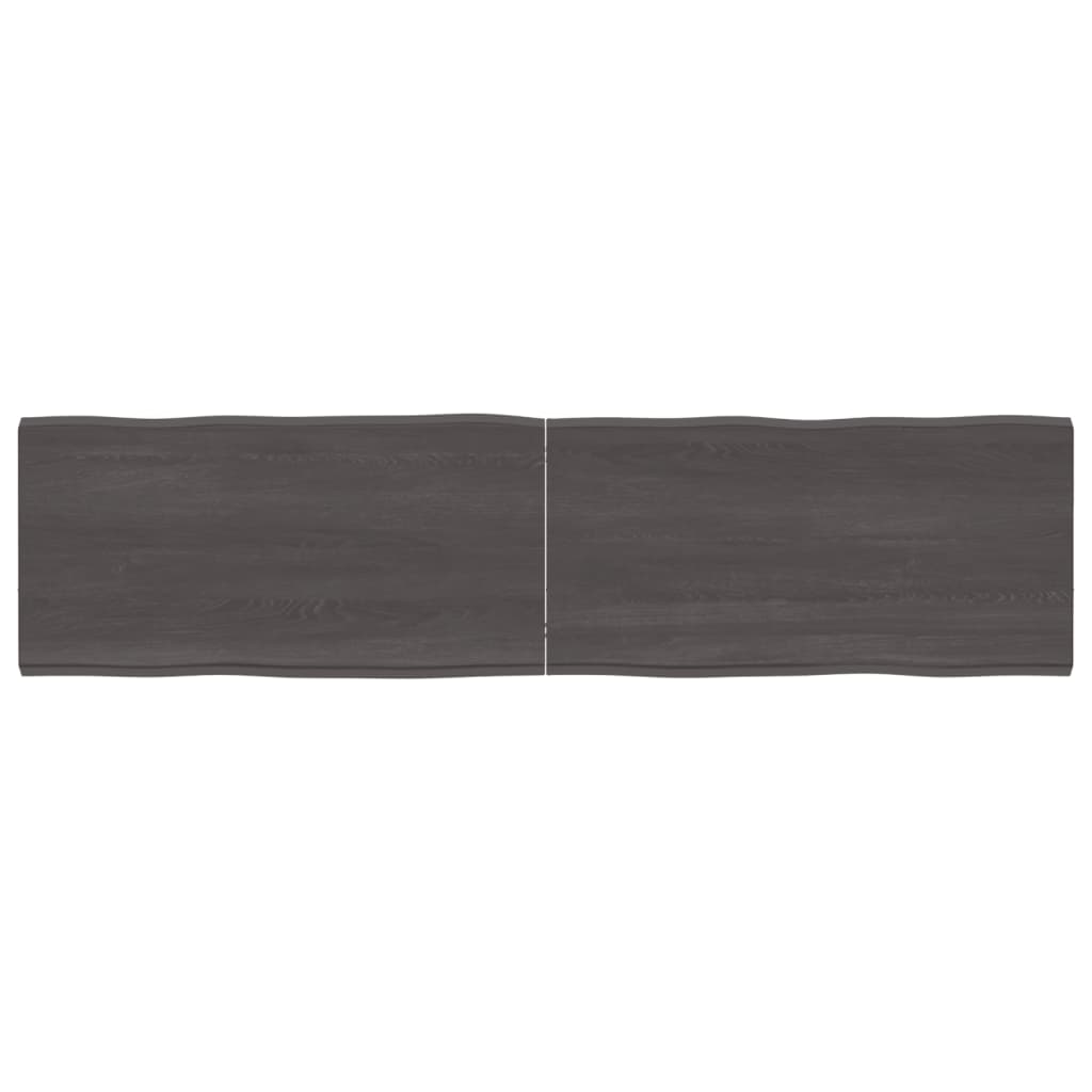 vidaXL Tablero mesa madera tratada borde vivo marrón 160x40x(2-4) cm