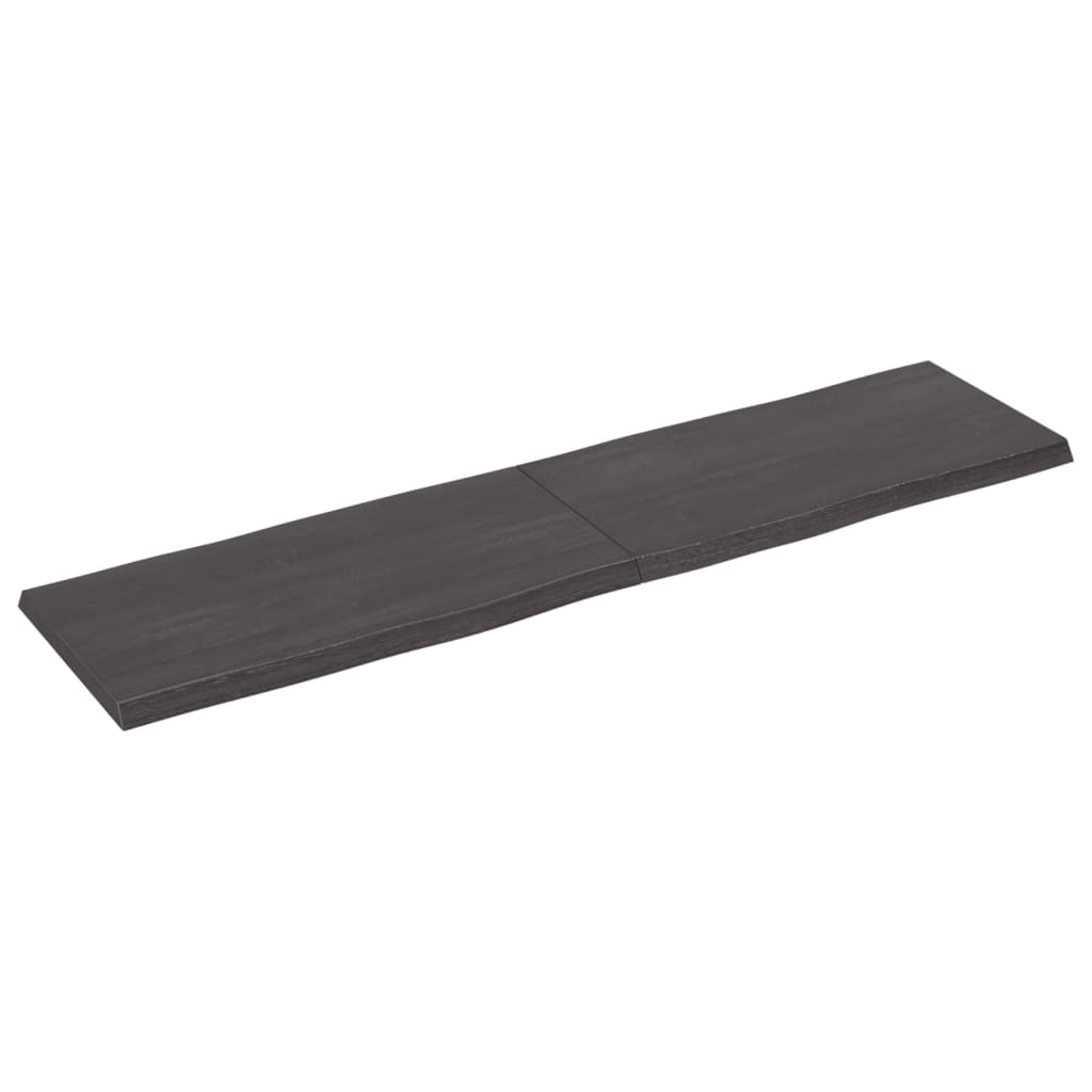 vidaXL Tablero mesa madera tratada borde vivo marrón 160x40x(2-4) cm