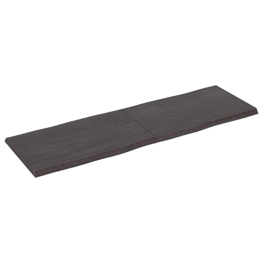 vidaXL Tablero mesa madera tratada borde vivo marrón 160x50x(2-4) cm