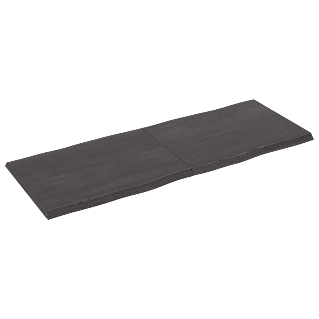 vidaXL Tablero mesa madera tratada borde vivo marrón 160x60x(2-4) cm