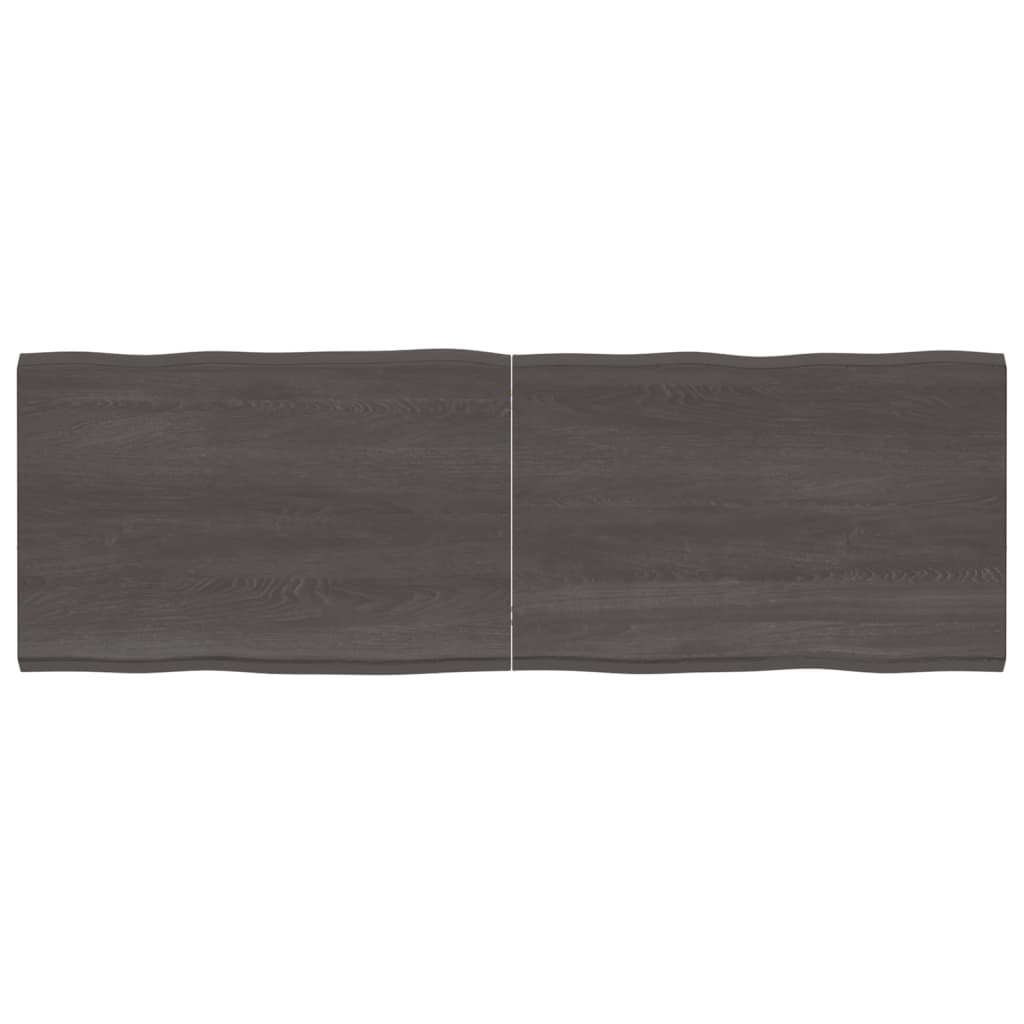 vidaXL Tablero mesa madera tratada borde vivo marrón 180x60x(2-4) cm