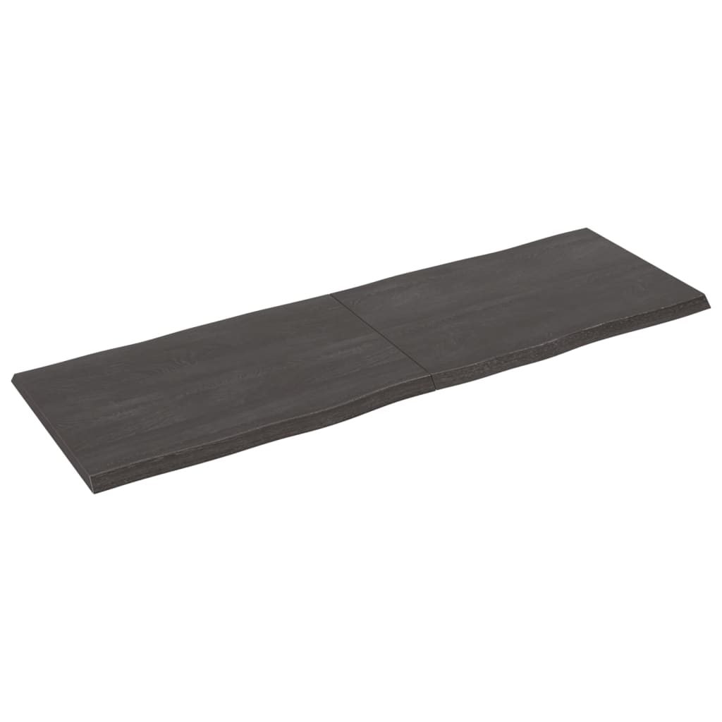 vidaXL Tablero mesa madera tratada borde vivo marrón 180x60x(2-4) cm