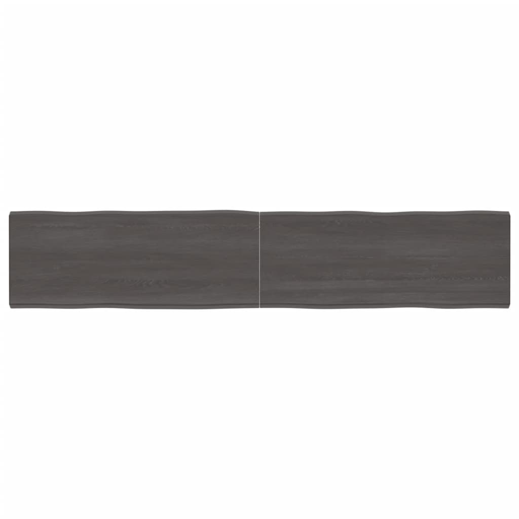 vidaXL Tablero mesa madera tratada borde vivo marrón 200x40x(2-4) cm