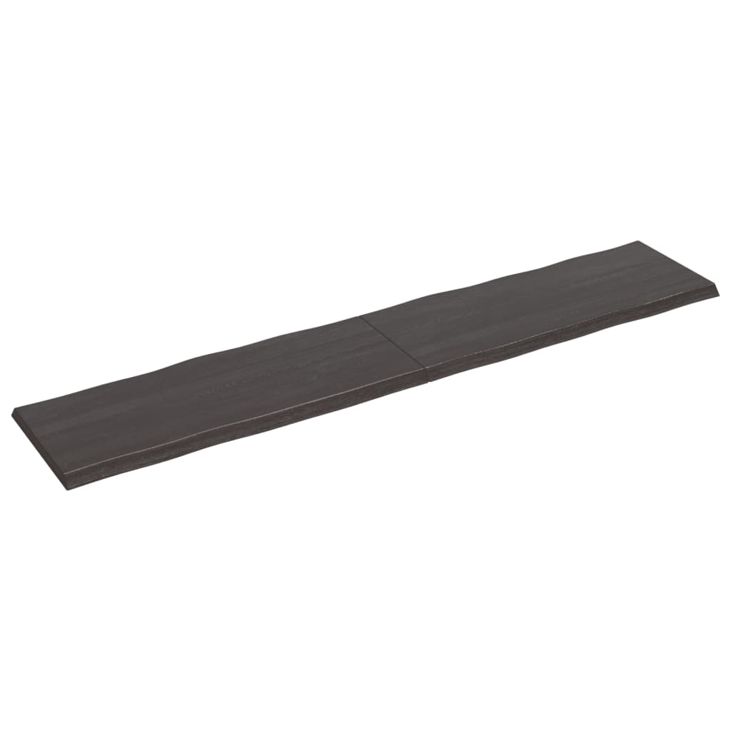 vidaXL Tablero mesa madera tratada borde vivo marrón 200x40x(2-4) cm