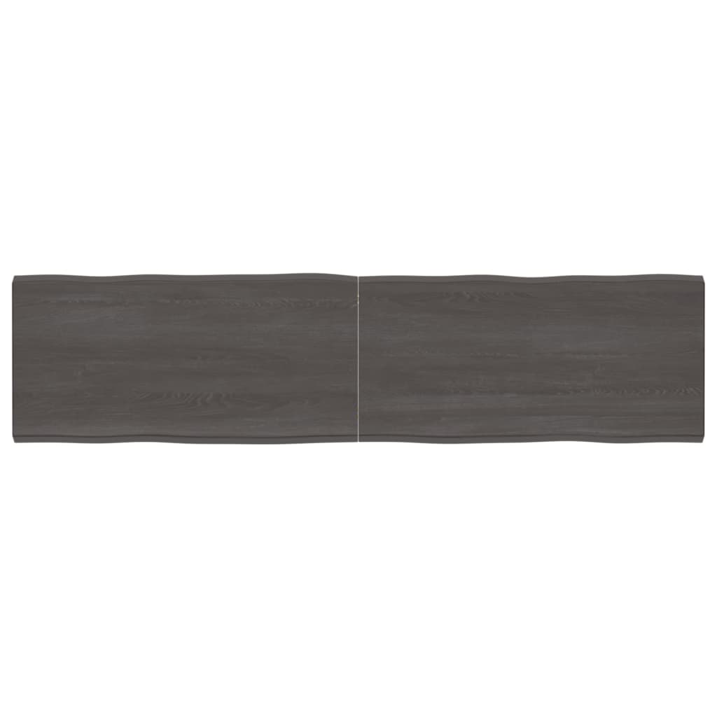 vidaXL Tablero mesa madera tratada borde vivo marrón 200x50x(2-4) cm