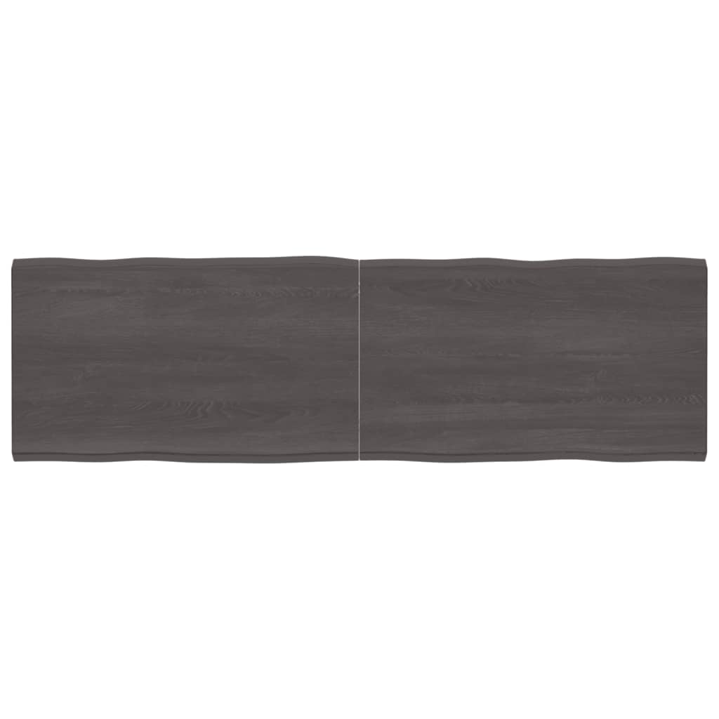 vidaXL Tablero mesa madera tratada borde vivo marrón 200x60x(2-4) cm