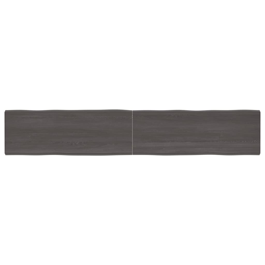 vidaXL Tablero mesa madera tratada borde vivo marrón 220x40x(2-4) cm