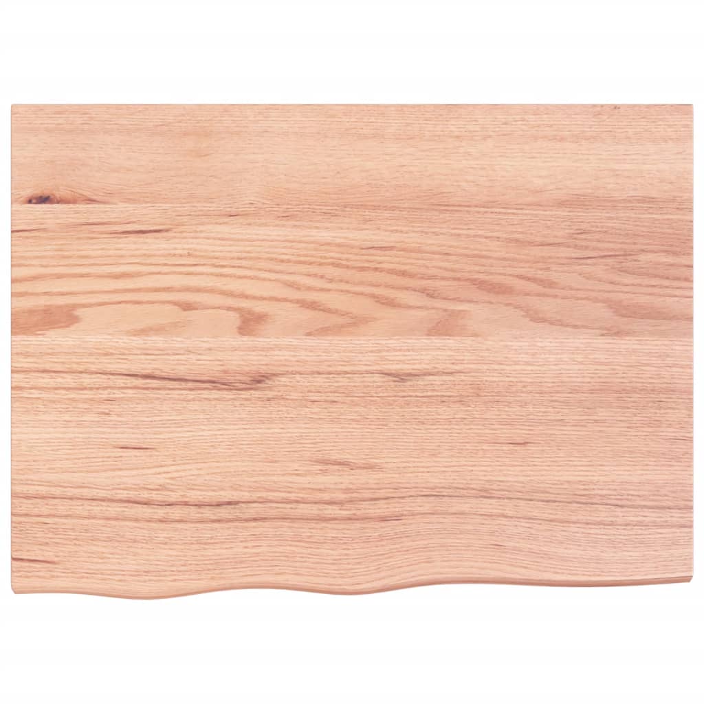 vidaXL Tablero mesa madera roble tratada marrón claro 80x60x(2-4) cm