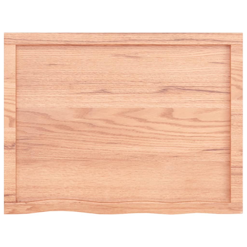 vidaXL Tablero mesa madera roble tratada marrón claro 80x60x(2-4) cm