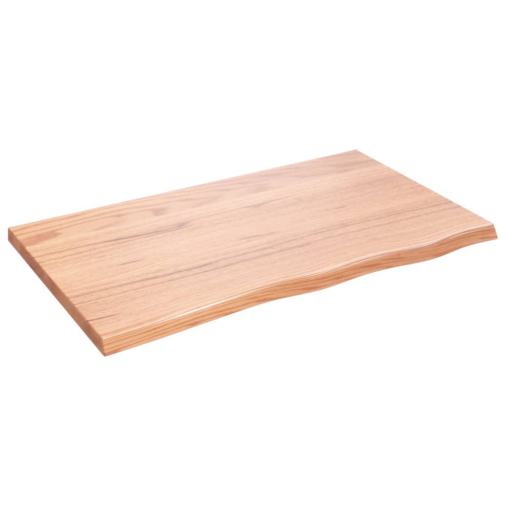 vidaXL Tablero mesa madera roble tratada marrón claro 100x60x(2-4) cm