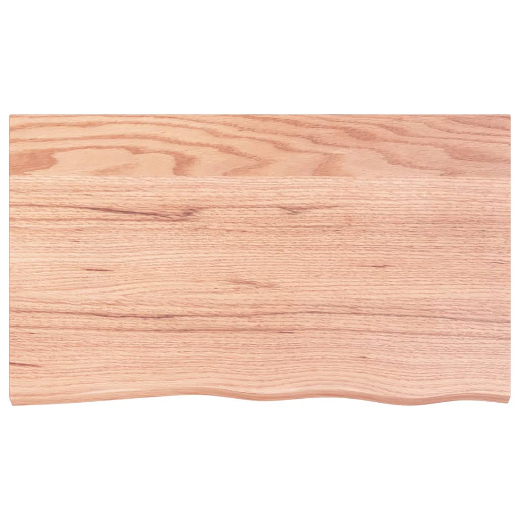 vidaXL Tablero mesa madera roble tratada marrón claro 100x60x(2-4) cm