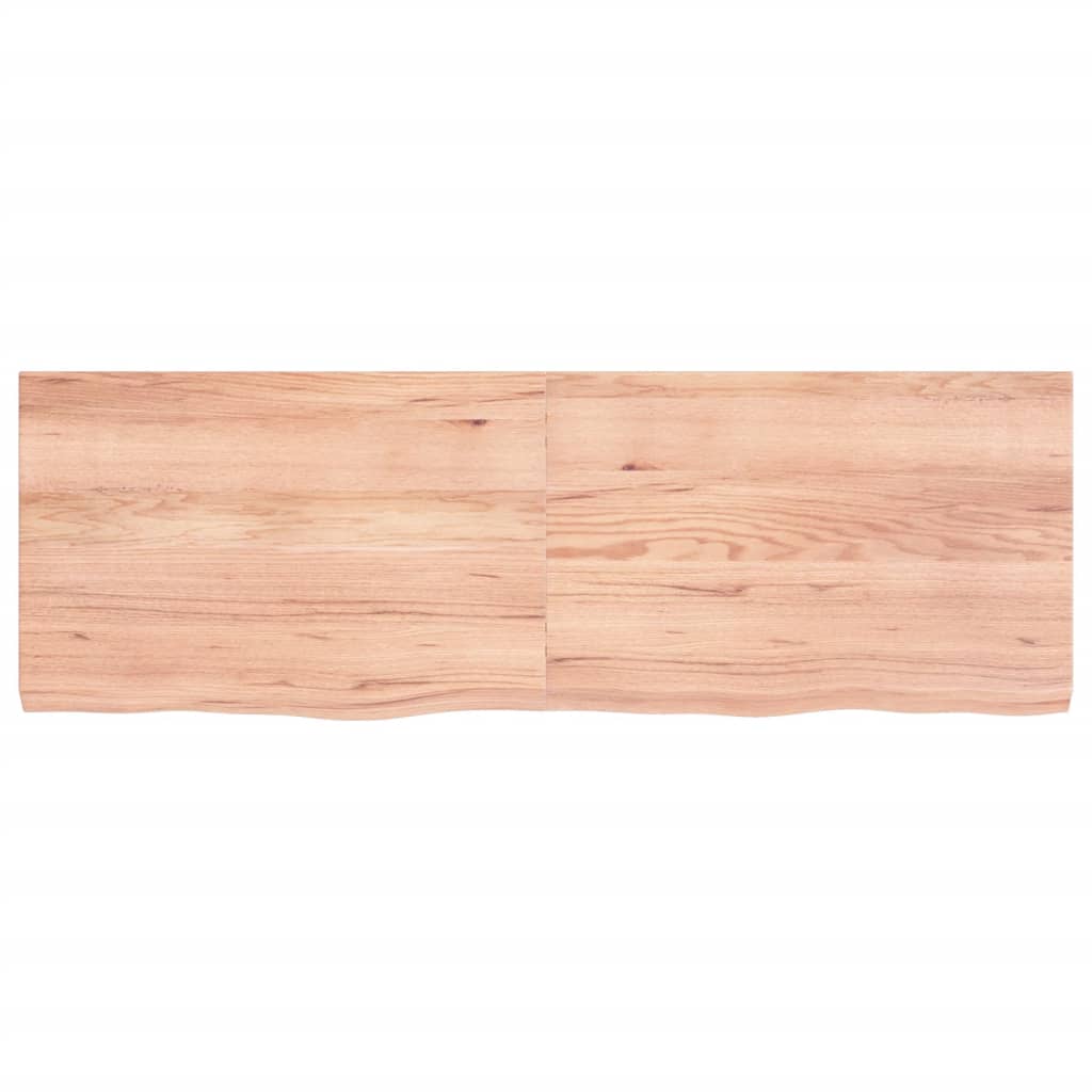 vidaXL Tablero mesa madera roble tratada marrón claro 120x40x(2-4) cm