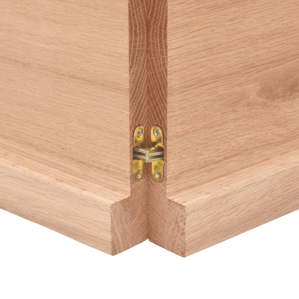 vidaXL Tablero mesa madera roble tratada marrón claro 120x40x(2-4) cm