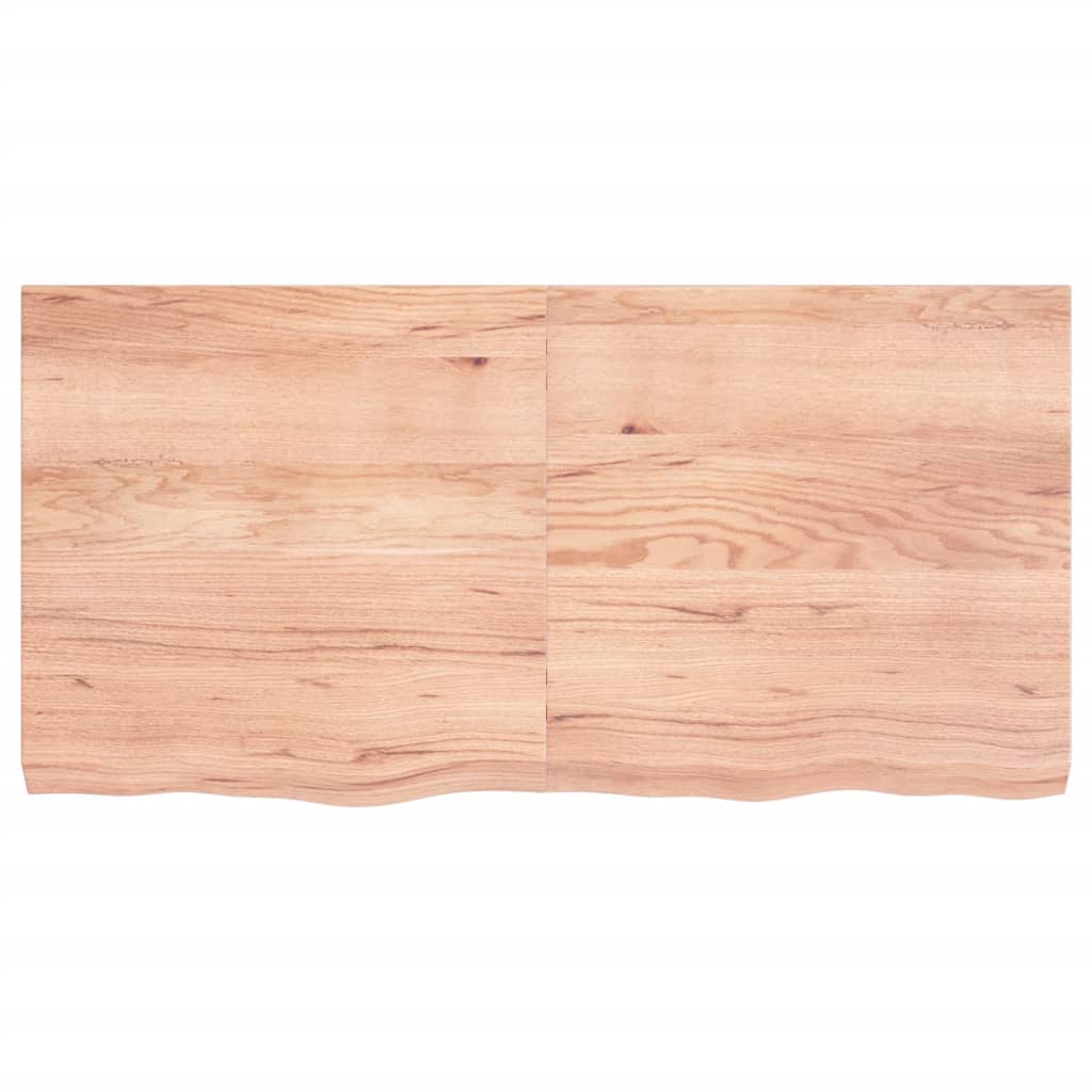 vidaXL Tablero mesa madera roble tratada marrón claro 120x60x(2-6) cm