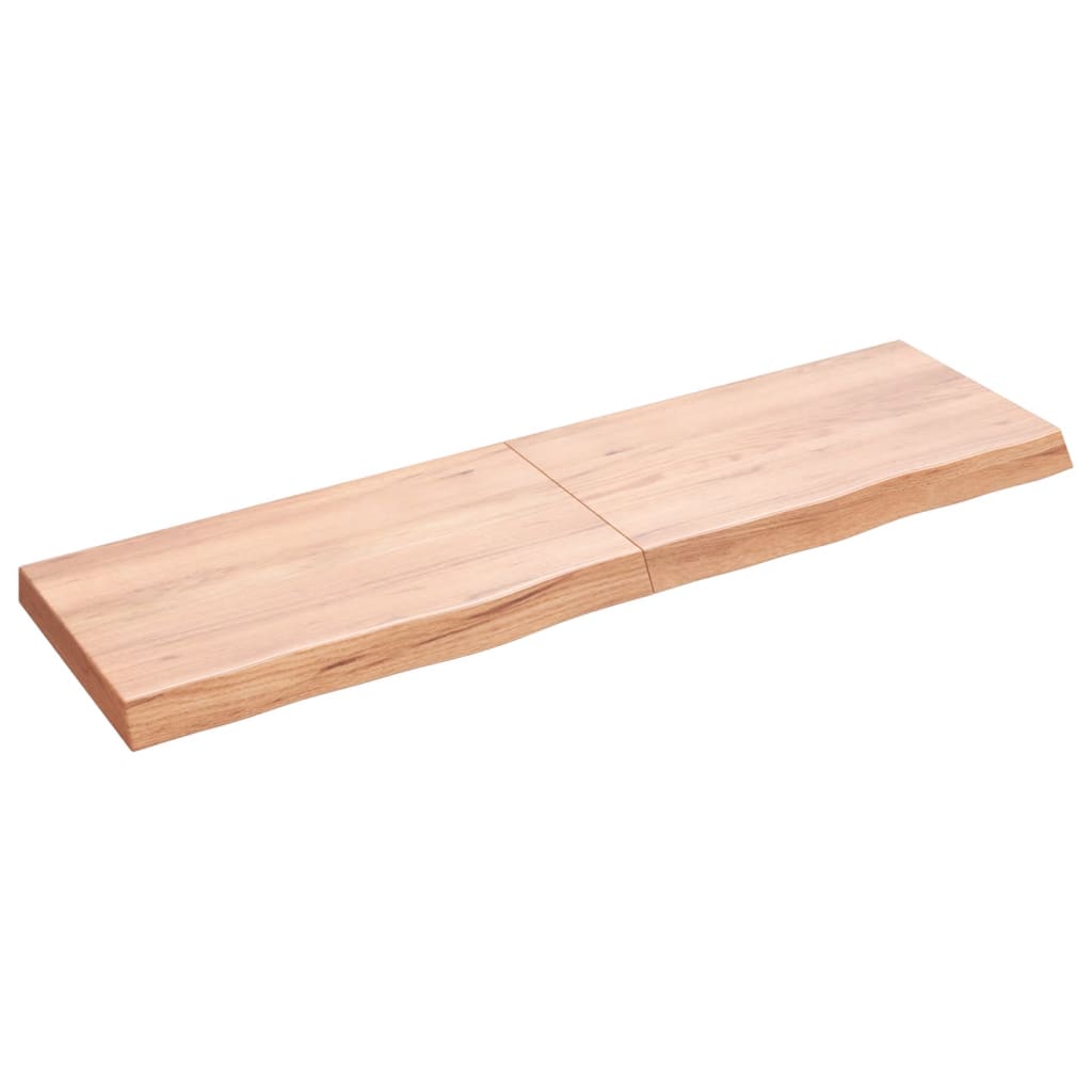 vidaXL Tablero mesa madera roble tratada marrón claro 140x40x(2-6) cm