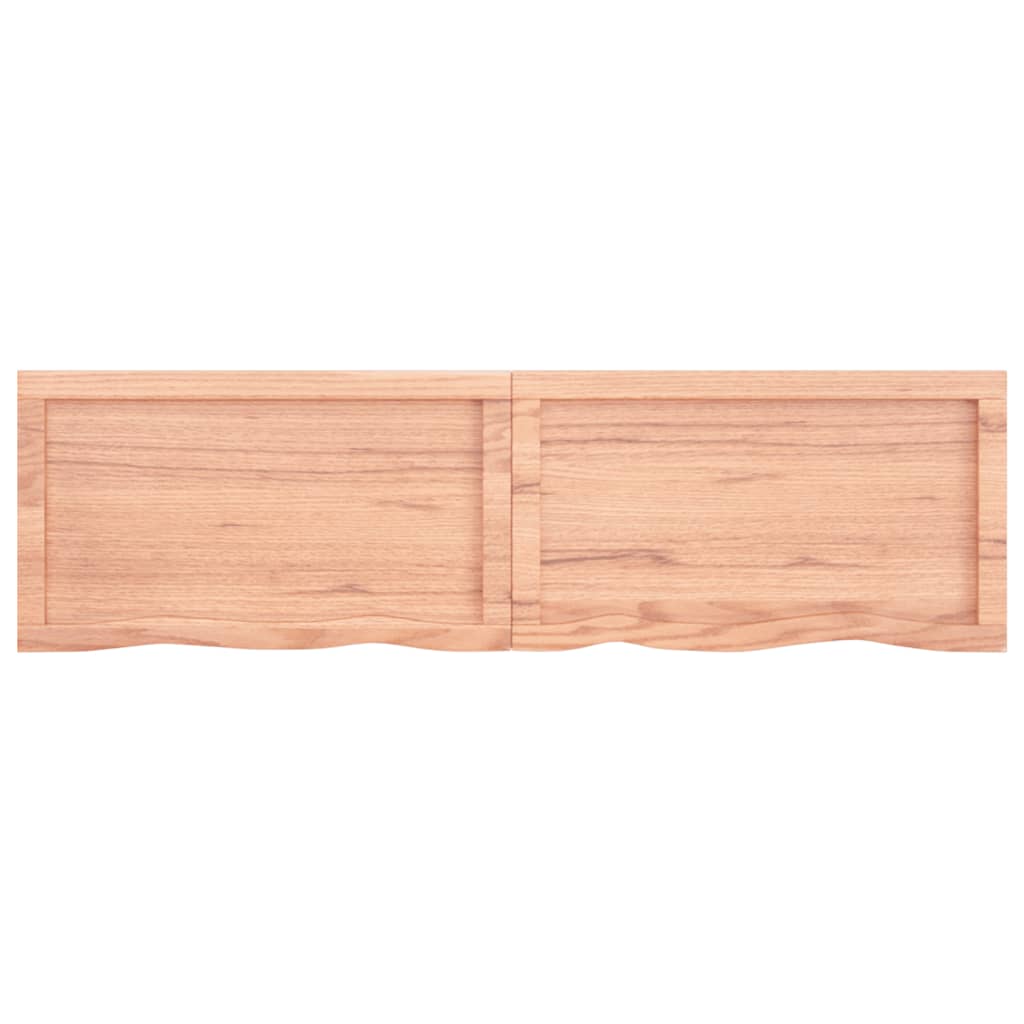 vidaXL Tablero mesa madera roble tratada marrón claro 140x40x(2-6) cm