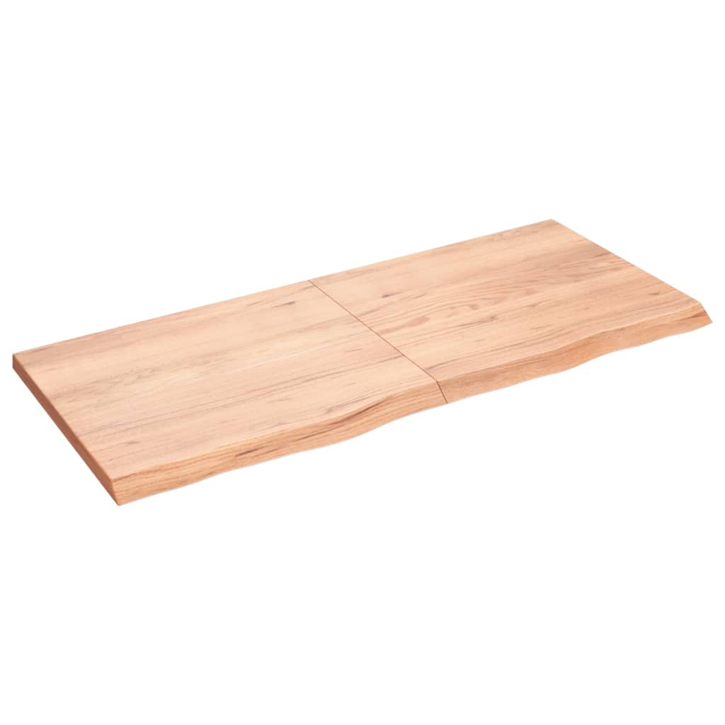 vidaXL Tablero mesa madera roble tratada marrón claro 140x60x(2-4) cm