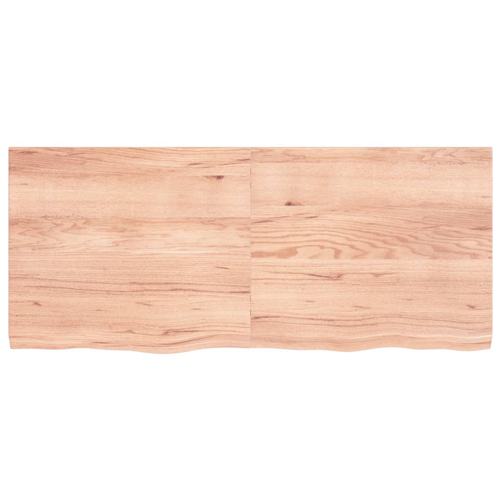 vidaXL Tablero mesa madera roble tratada marrón claro 140x60x(2-4) cm