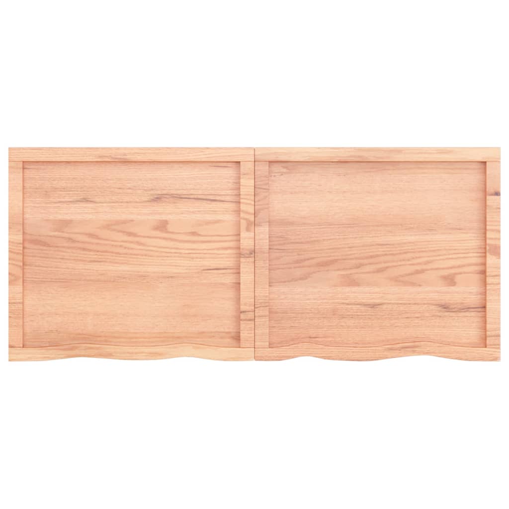 vidaXL Tablero mesa madera roble tratada marrón claro 140x60x(2-4) cm