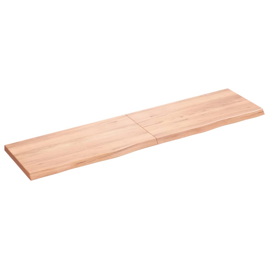 vidaXL Tablero mesa madera roble tratada marrón claro 160x40x(2-4) cm