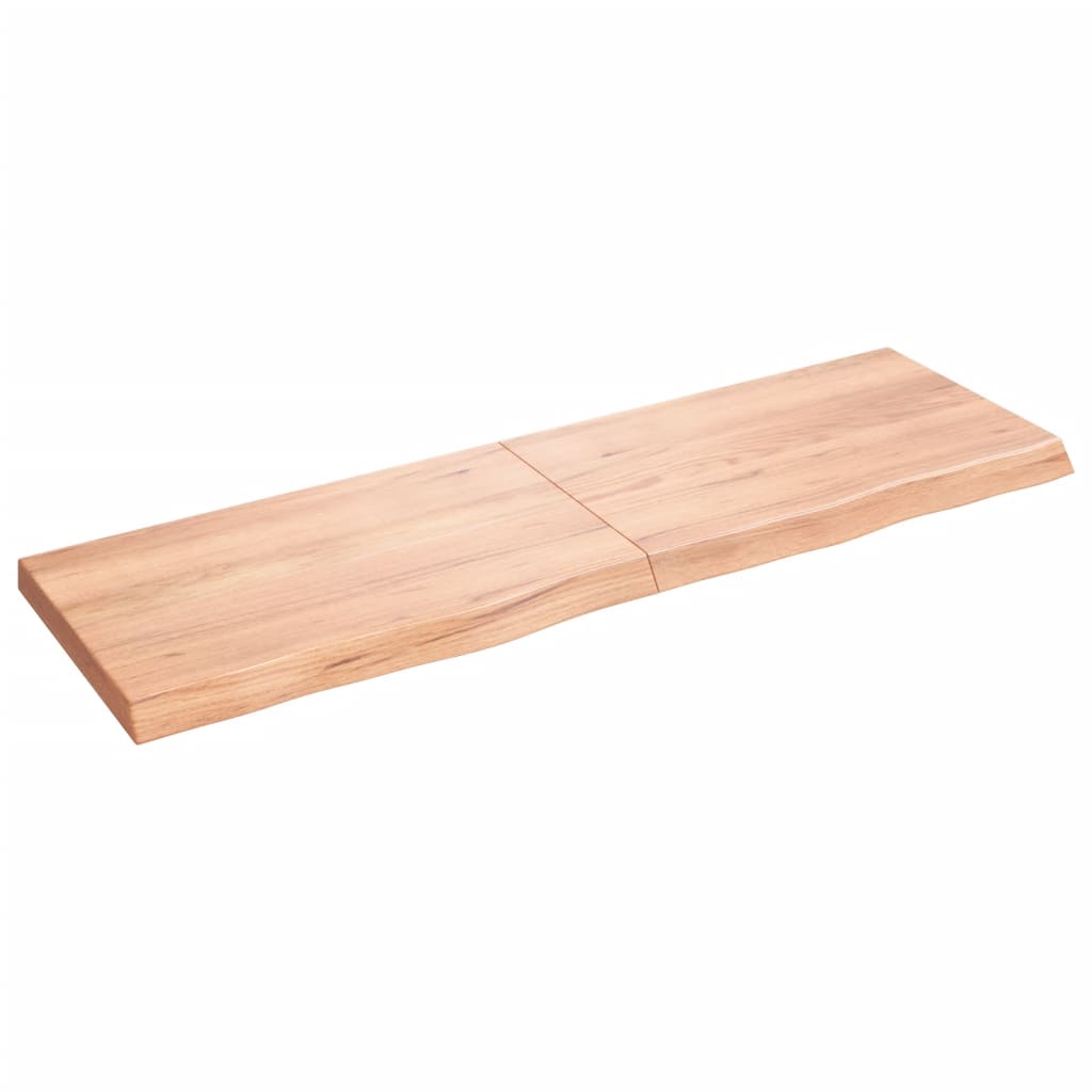 vidaXL Tablero mesa madera roble tratada marrón claro 160x50x(2-6) cm